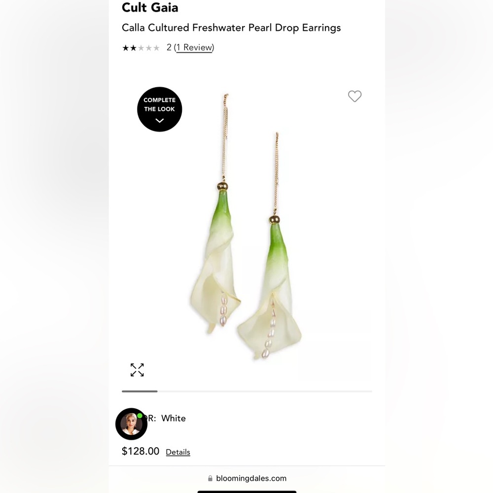 Cult Gaia Calla Flower Pearl Earrings BRAND NEW